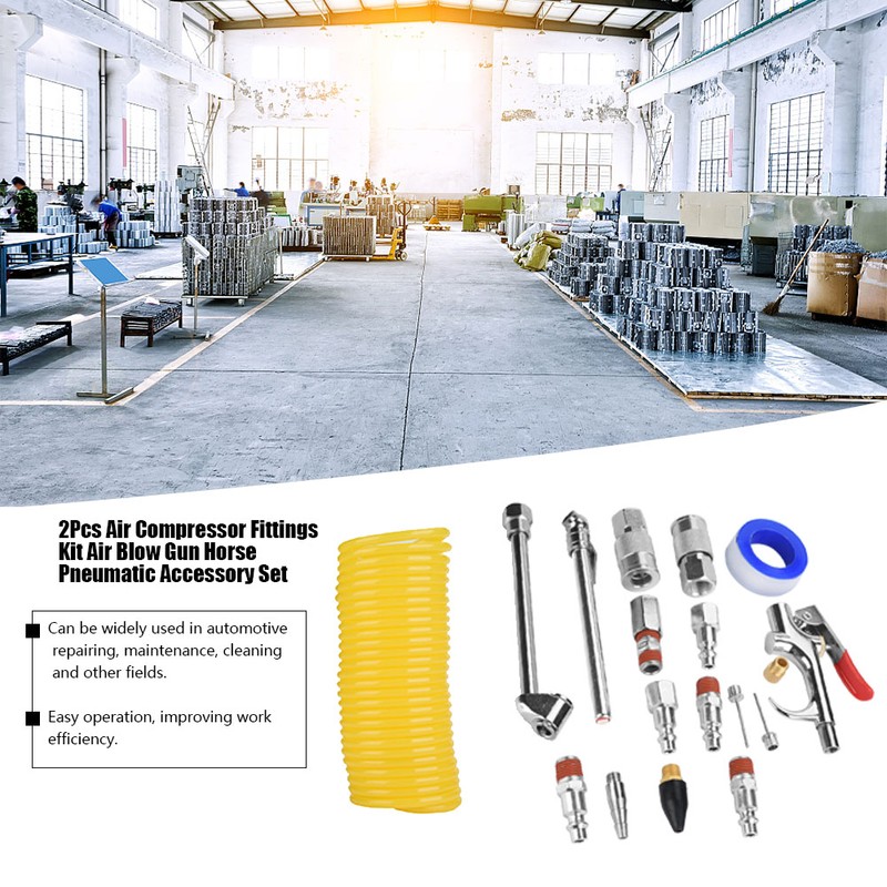 20Pcs Air Compressor Fittings Kit Air Blow Gun Horse Pneumatic