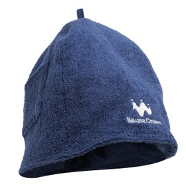 SaunaCrown Sauna Hat, Meditation Hat, Deep Wear, Sauna, Men's, Large, Women's, Towel, Double Layer, Sauna Goods, Cute, Best Washable, blue