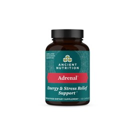 Ancient Nutrition Adrenal Support with Ashwagandha Supplement by Ancient Nutrition, Helps Reduce Stress & Fatigue, Paleo and Keto Friendly, Gluten Free, 1300mg, 60 Capsules