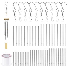 Swpeet 61pc Wind Chime Tubes & Wire Kit with Swivel Hooks, DIY Crafts Hanging Wind Chimes