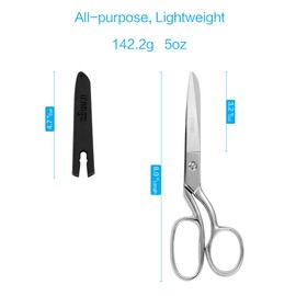 LIVINGO 8" Professional Heavy Duty Tailor Fabric Scissors, Dressmaking Scissors for Sewing, Classic Stainless Steel Ultra Sharp Forged Shears, Bent