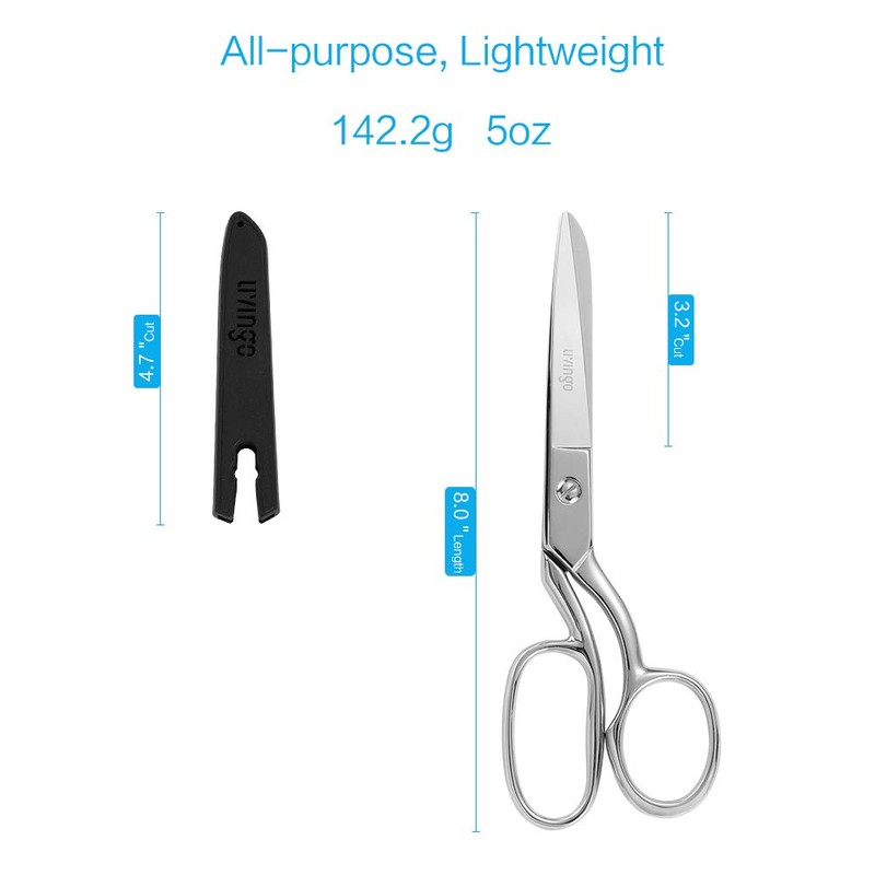 LIVINGO 8" Professional Heavy Duty Tailor Fabric Scissors, Dressmaking Scissors