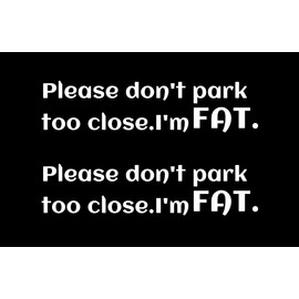 XTRAYXRAY Please Don't Park Too Close I'm Fat Car Decal Funny Window Bumper Decal Sticker Suitable for Cars, Trucks 2Pcs