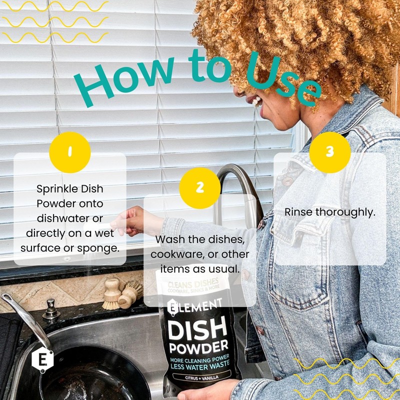 ELEMENT Dish Powder | Grease-Fighting Dish Soap | No Harsh