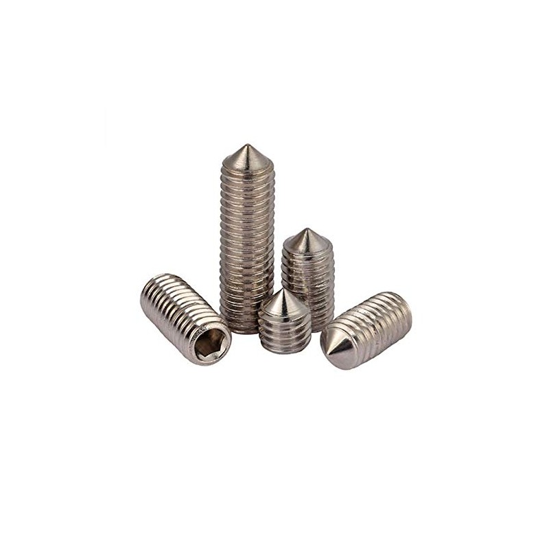 M4*12mm Stainless Steel Cone Point Grub Screws Hex Socket Set