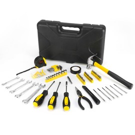 HANTINSTINA 148-Piece Auto Tool Set with Case – Essential Complete Car Repair & Home DIY Kit for Mechanics, Beginners, and Household Maintenance (Yellow)