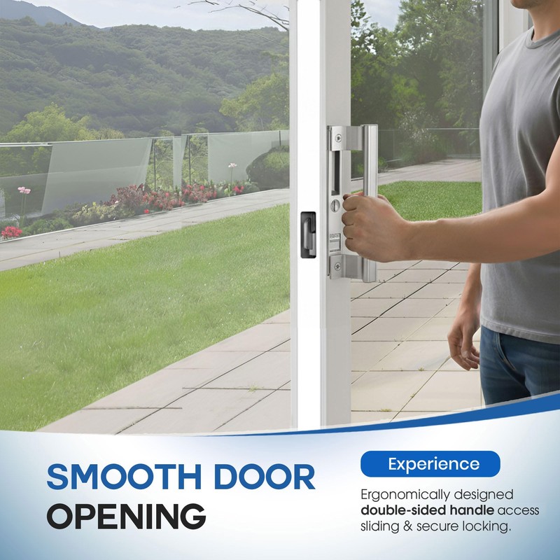 T-HAKEN Sliding Glass Door Handle Set with Interior and Exterior