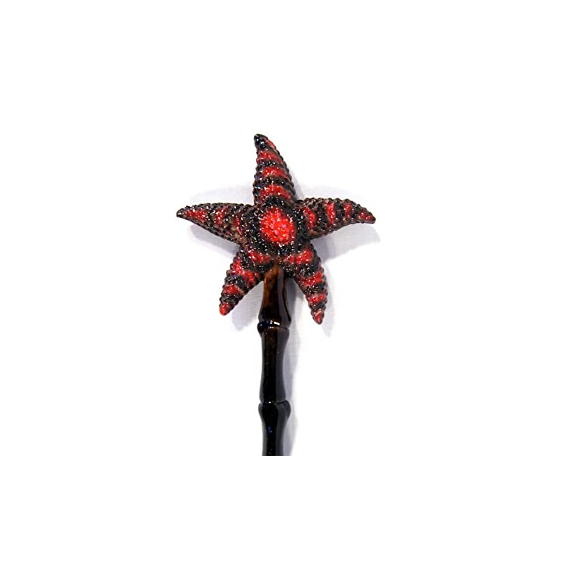 LX Hand Painted Back Scratcher Dark Red Starfish Bird 18"