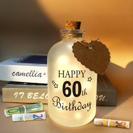 BARVERE LED Bottle Light, Gifts 60th Birthday Women, LED Lighting Illuminated Decorative Bottle, Birthday Gift for Woman