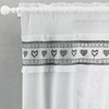 Tyrone Textiles Lucy Embroidered Heart Black Kitchen Window Set Curtain