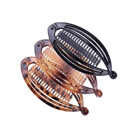 Pack of 3 Banana Clip Hair Vintage Fishtail Hair Clip French Banana Clip Ponytail Holder Tool Suitable Banana Clips Thick Hair Clips for Women Long Curly Straight Hair