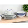10 Strawberry Street Café Stripe 16 Piece Coupe Dinnerware Set,