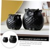 Ciieeo 2Pcs Black Ceramic Owl Figurines Creative Owl Shaped Statues