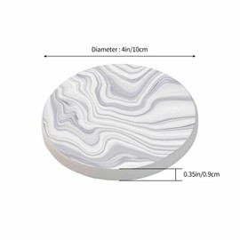 Pznen Marble Texture Coasters Set for Wood Table Liquid Watercolor Design Stone Ink Fluid Striped Lines Tabletop Protection Mat for Mugs and Cups 4 Inch for Kitchen Office Home