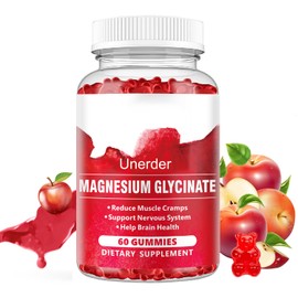 Magnesium Glycinate Gummies - 400mg High Absorption Formula for Sleep, Stress Relief & Muscle Health - Apple Flavor, 30 Days Supply for Adults,Non-GMO