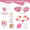 Pink Happy Birthday Decorations Set with Happy Birthday Banner and