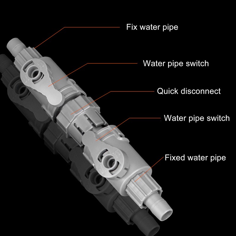 Aquarium Water Control Connector Double Valve Leakage Proof Quick Release