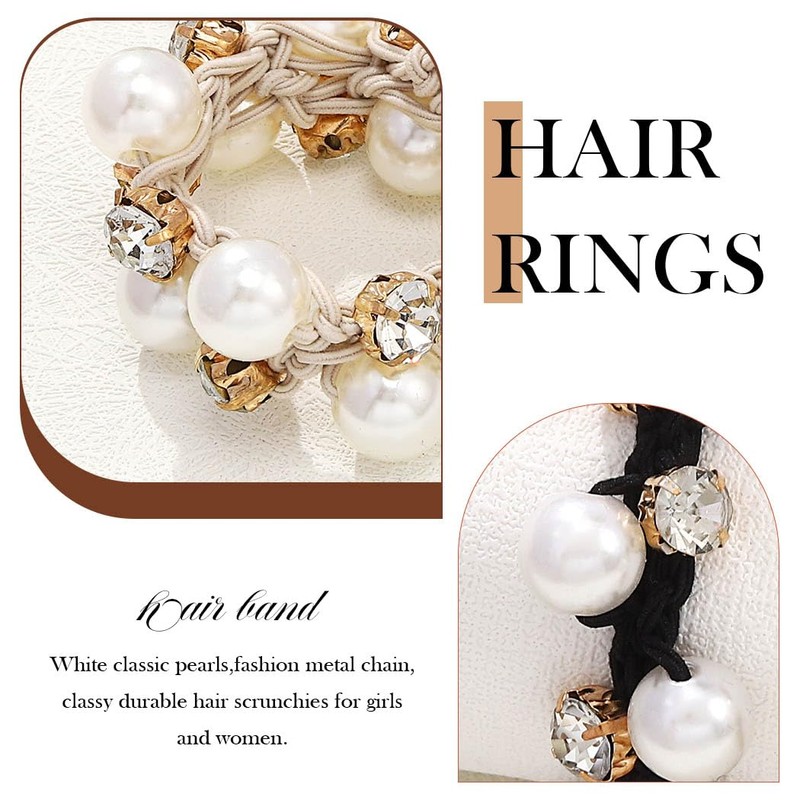 Yean Hair Bobbles Black Elastic Hair Bobbles Beads Hair Bands