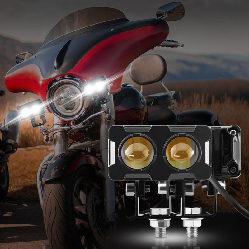 2PCS Motorcycle LED Fog Lights Rust Proof Shockproof Bright Light