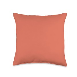 Simple Terracotta Color Throw Pillow