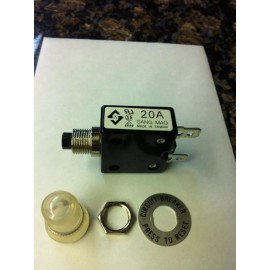 Sang Mao 20A push to reset breaker  A-0701 125/250V AC  50V DC w / weather boot