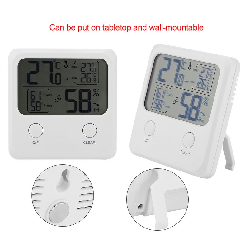Digital Electronic Thermometer Hygrometer Indoor Humidity Temperature for Home Office