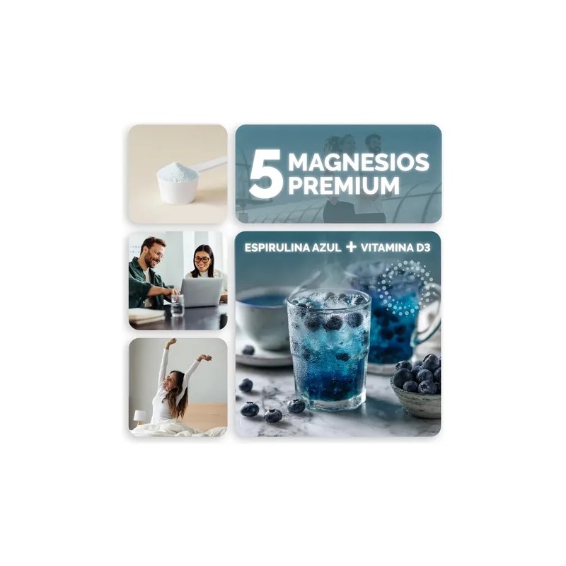 Oby Magnesio Complete 5 Tipos, Espirulina Y D3. Polvo 600g