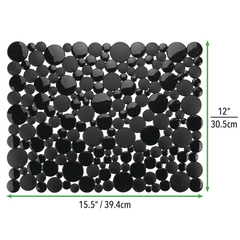 mDesign Decorative Kitchen Plastic Sink Protector Set, Quick Draining -