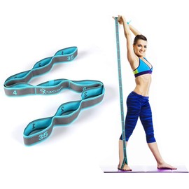 Correa elástica para yoga, correa elástica para estirar, multibucle para fisioterapia, pilates, yoga, ejercicio de danza y gimnasia y banda elástica flexible para pilates