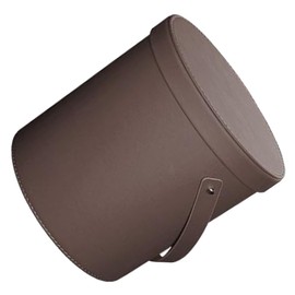 Operitacx Bolsa de Basura para Coche con Tapa, Diseño Portátil de Pu Marrón, Gran Capacidad, Adecuado para Autos y Todoterrenos en Interiores