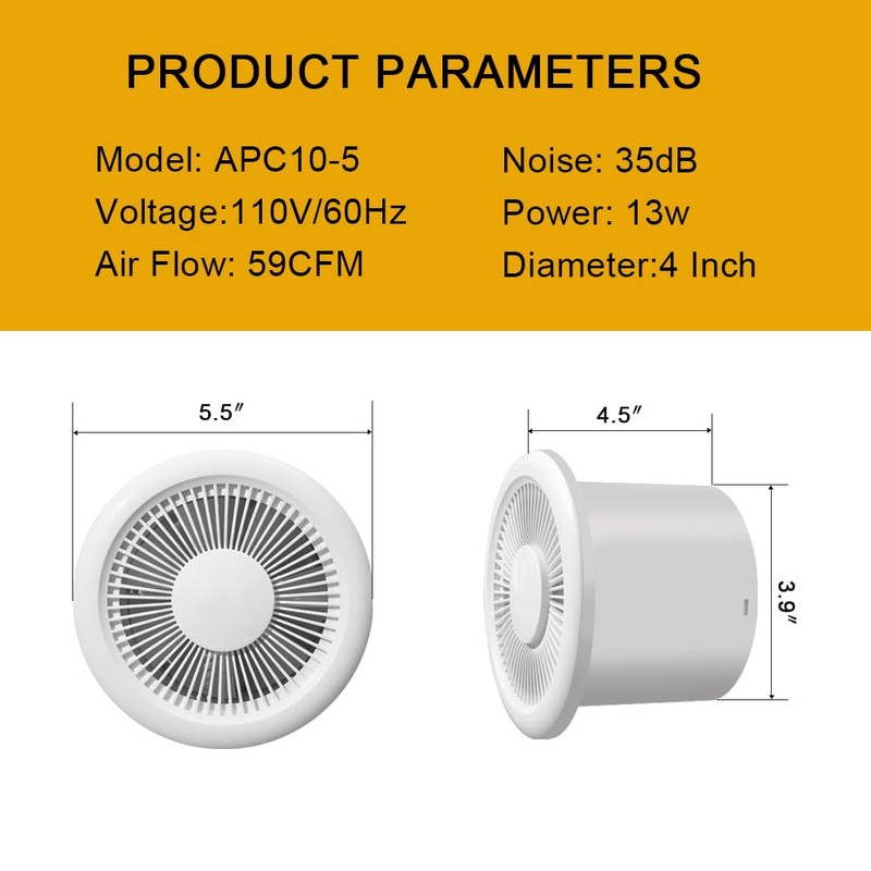 YUDEBAO (Ultra Quiet 4 inch ceiling and wall mounted exhaust
