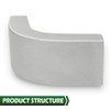 GRAND ORANGE Corner Cap Bracket Pontoon Boat Aluminum C-Shaped