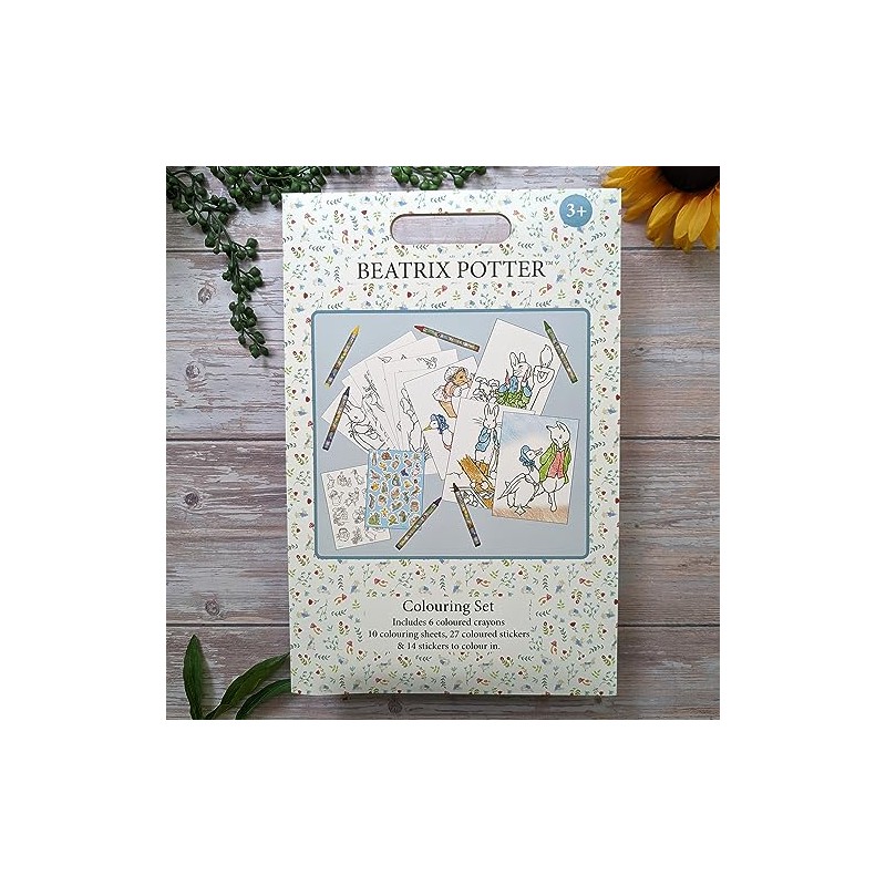 Robert Frederick Children's Colouring Set with Crayons and Stickers, Multicoloured,