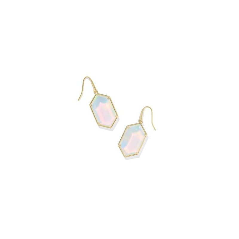 Kendra Scott Womens Hallie Drop Earrings Gold Opalite Illusion One