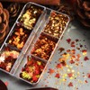 6 Grid Maple Leaf Glitter Nail Charms Autumn Maple Leaves