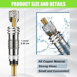 21Pcs Presta Valve Core with Remover Tool Bike Replacement Brass Tubeless Core for Tubeless Road MTB Bicycle, Stan's, Vittoria, Continental, Kenda and More