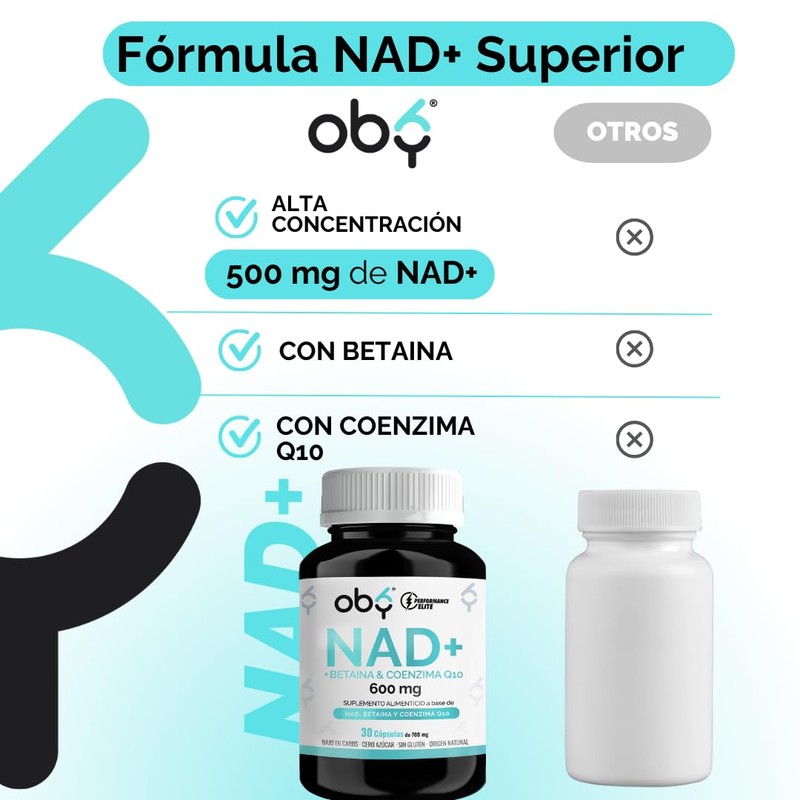 OBY NAD+ | Nad con Betaina y Coenzima Q10 (CoQ10)