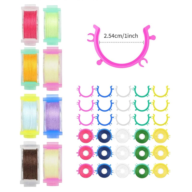 Bobbin Clips, 50 Pieces Colorful Thread Holder Sewing Spool Small