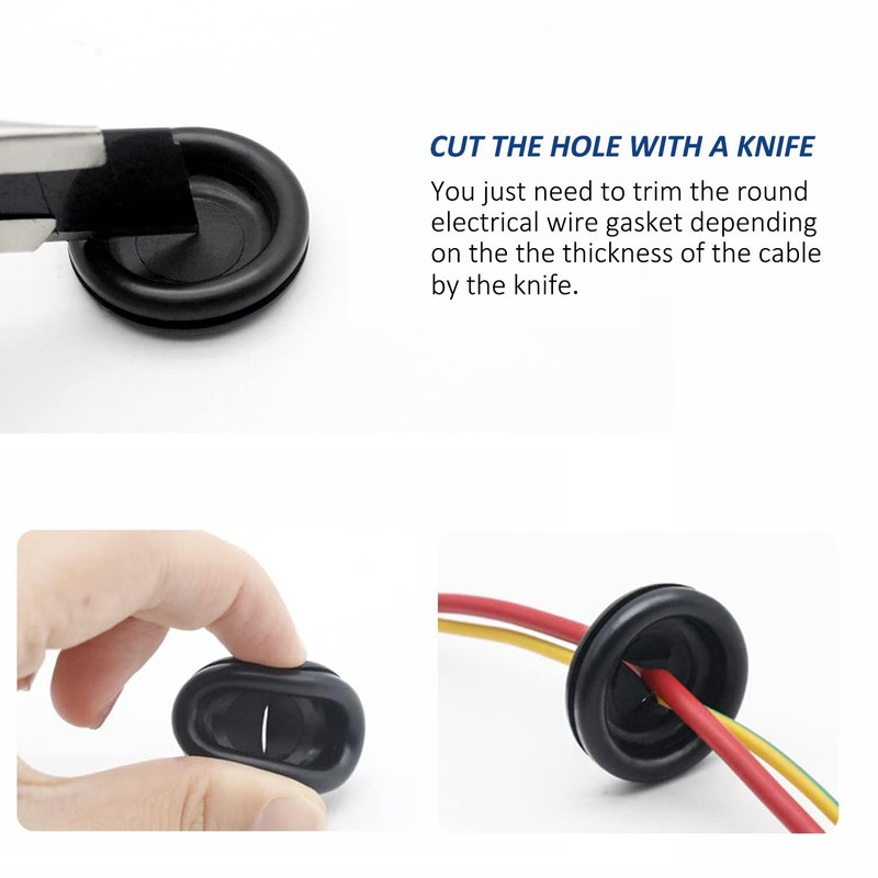 170PCS Rubber Grommet Kit, Closed Rubber Hole Plug, Rubber Grommets