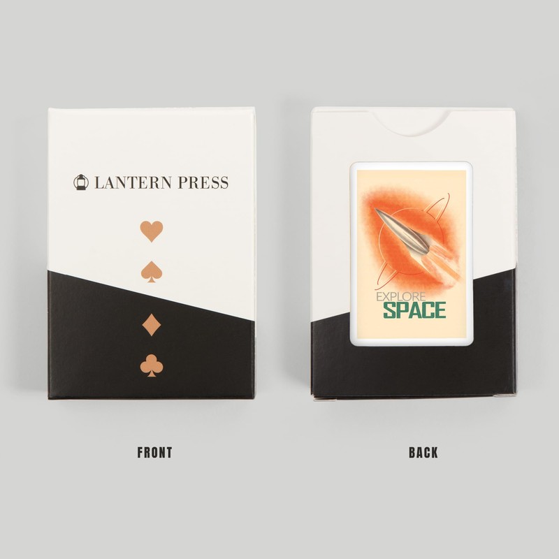 Lantern Press Explore Space, Retro Rocket (52 Playing Cards, Poker