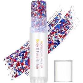 Barra De Purpurina Corporal Accesorios Patrióticos Disfraz 4 Julio Purpurina para el Rostro y Cabello Para , Desfile, Concierto, Festival, Partido De Fútbol, Niños, Niñas Y Mujeres