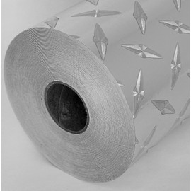 Paper Street Plastics Diamond Plate Vinyl Tape, with Self-Adhesive (Silver, 4 inch x 25 ft)