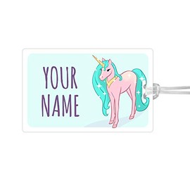Kids Labels Durable Large Luggage & Bag Tag Unicorn Design