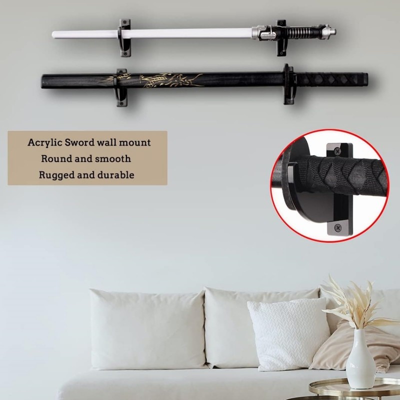 2 PCS Sword Holder Wall Mount, Adjustable Sword Hook, Strong