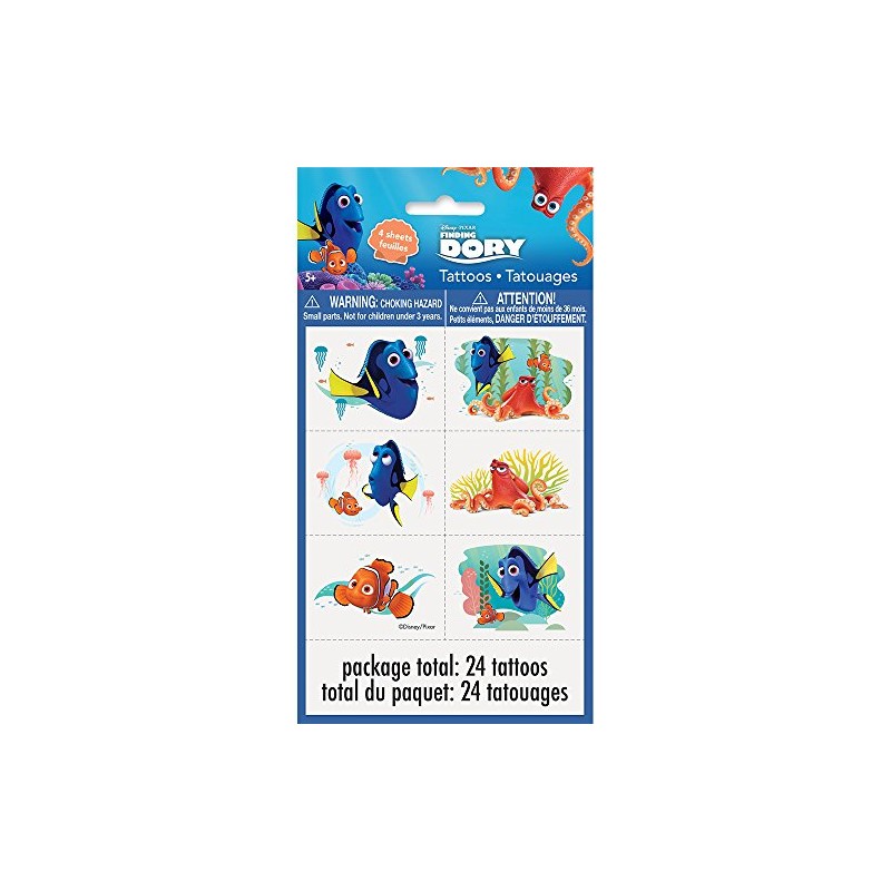 Unique Finding Dory Party Temporary Tattoos - Assorted Designs, 24