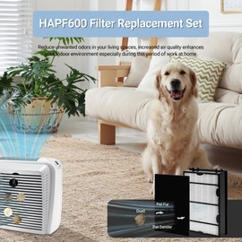 NISHCON HAPF600 Filter Replacement for Holmes True HEPA Filter B Replace HAPF600D, HAP615, HAP625, HAP650, HAPF600D-U3, HAP725, HAP750, HAP1725 HAP1750, 4 PCS True HEPA Filter and 4 PCS Pre Filter