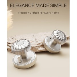 Asidrama 2 Pack Privacy Brushed Nickel Door Knobsb with Lock, Interior Door Knobs Brushed Nickel Interior for Bedroom or Bathroom, Heavy Duty Brushed Nickel Door Handles for Left Right Sided Doors