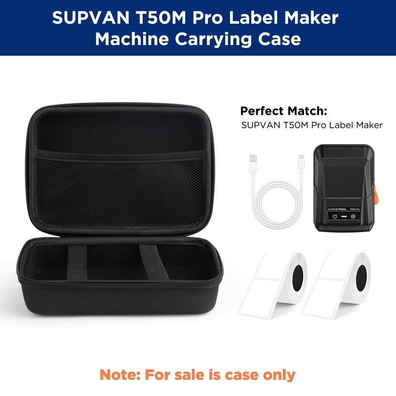 SUPVAN T50M Pro Label Maker Storage Case, Waterproof and Shockproof,