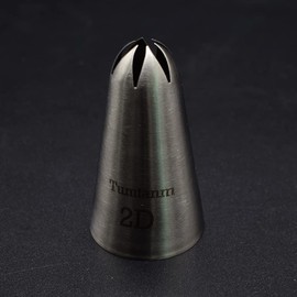 Tumtanm 2D Nozzle Large Drop Flower Piping Tip, Large Seamless Stainless Steel Icing Piping Nozzle Tip #2D