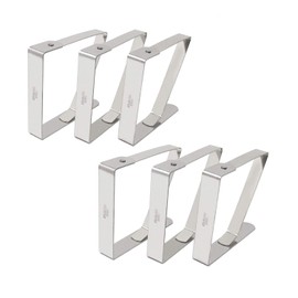 Honbay 6PCS Stainless Steel Large Strong Cloth Clip,Tablecloth Clamp Holder, Table Cover Clamps,Table Cloth Holders, Table Cloth Clips Holders for Outdoor and Indoor(Up to 2")